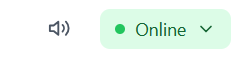 Notification sound button in the header next to agent status